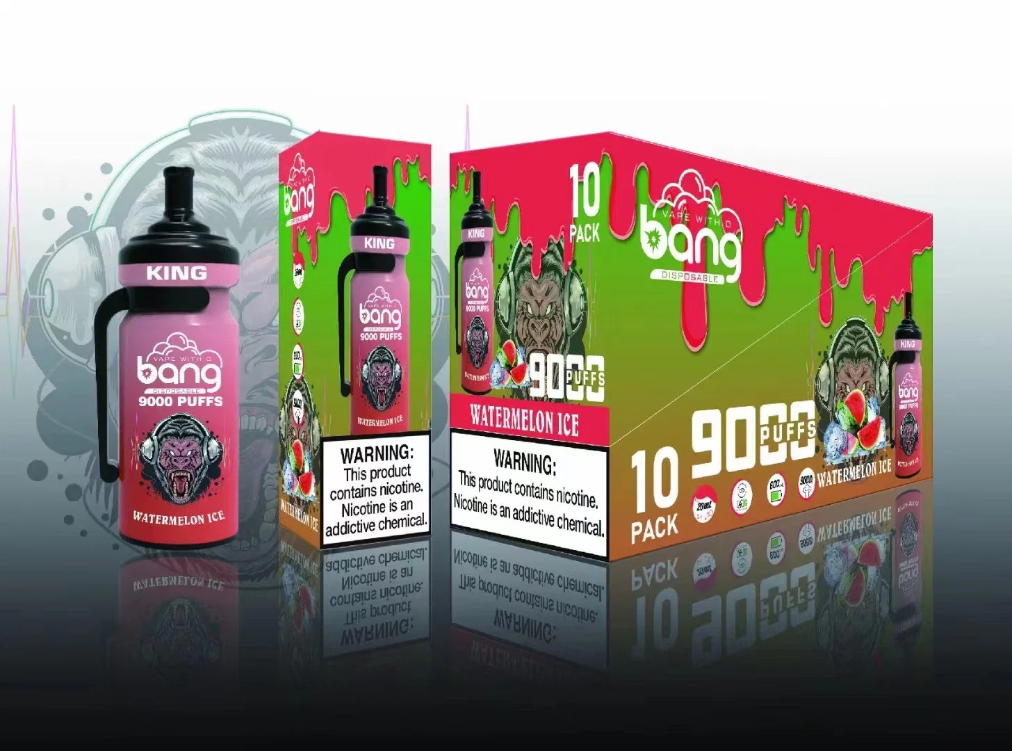 Venta en caliente 15ml jugo de jugo de jugo de jugo de jugo de explosión VAPE 10000 Puffs de explosión Lápiz VAPE recargable King 9000