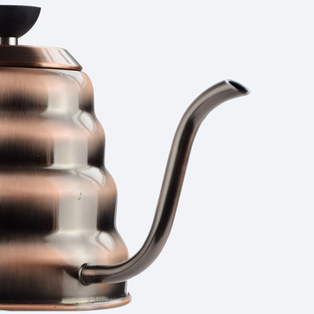 Ménage de cuisine couché Ecocoffee Cooper Barista V60 Les choux de col de cygne Versez sur le café Bouilloire 1,0 l 1.2L avec Therometer théière