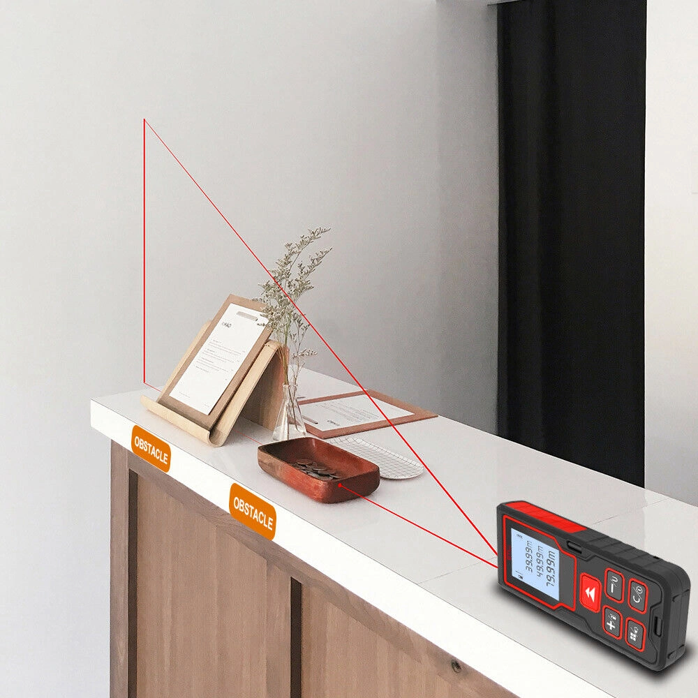 Télémètre laser numérique 196FT avec 2 niveaux à bulle horizontaux (LDM-DK60)