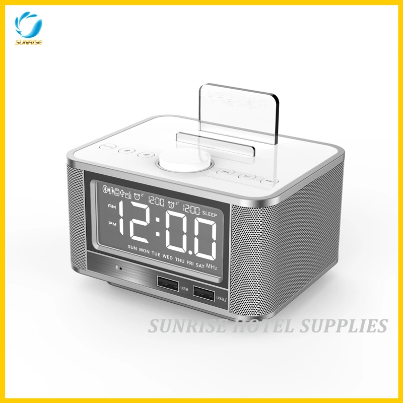 Hotel Guestroom Dual USB Charging Alarm Clock