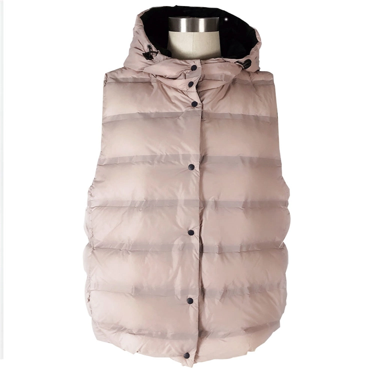 2023 New Custom Fashion Warm Lightweight Sleeveless Vest Warm Hooded Down Jacket for Winter Women