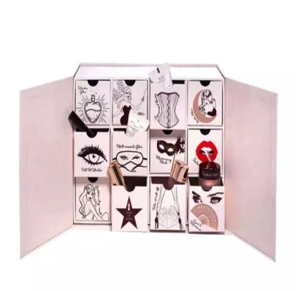 Custom Printing Drawer Gift Empty Makeup Beauty Advent Calendar Box