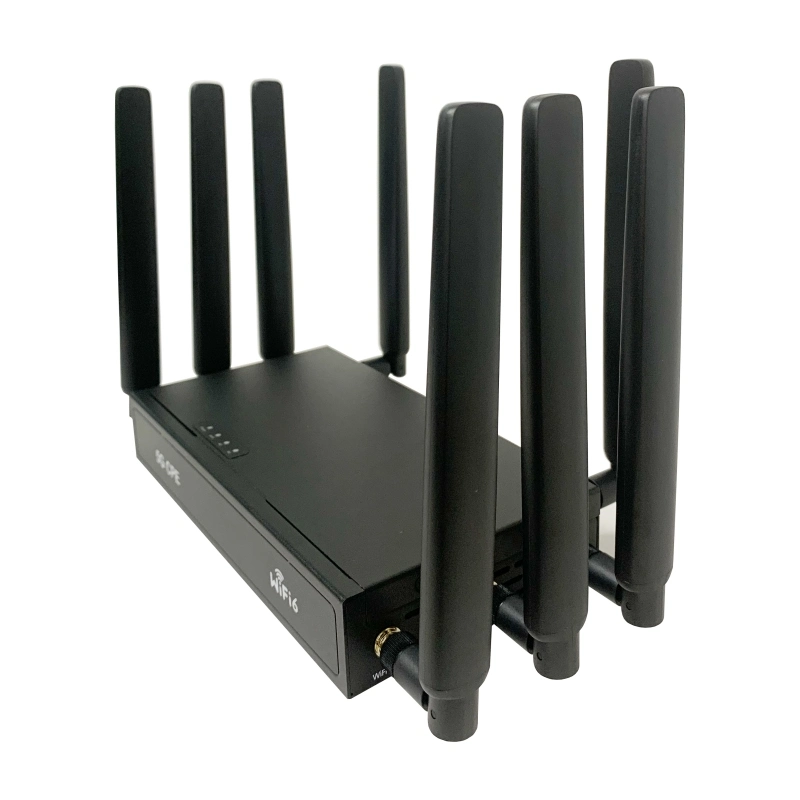 wifi sans fil 5g LTE CPE 2,4G&amp;5g WiFi6 802.11ax double bande Routeur avec 8 antennes externes signal plus fort couverture plus large 5 g/4G Classe industrielle de slot SIM