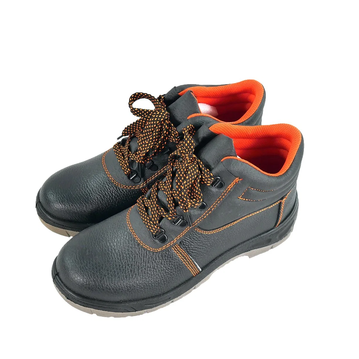 Wholesale/Supplier Industrial Protective Breathable Work Casual Sneakers Men and Women Iron Toe Safety Shoes Case Black Orange Lining