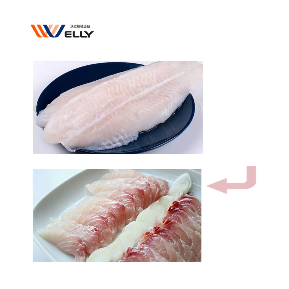 Stainless Steel Fish Fillet Cutting Machine / Salmon Fish Cutting Slicing Machine