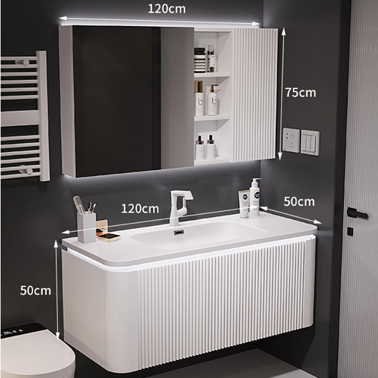 2022 Hôtel de luxe au design moderne fournisseur miroir de maquillage Set de courtoisie Salle de bains avec lavabo du Cabinet de la vanité Meubles de salle de bains