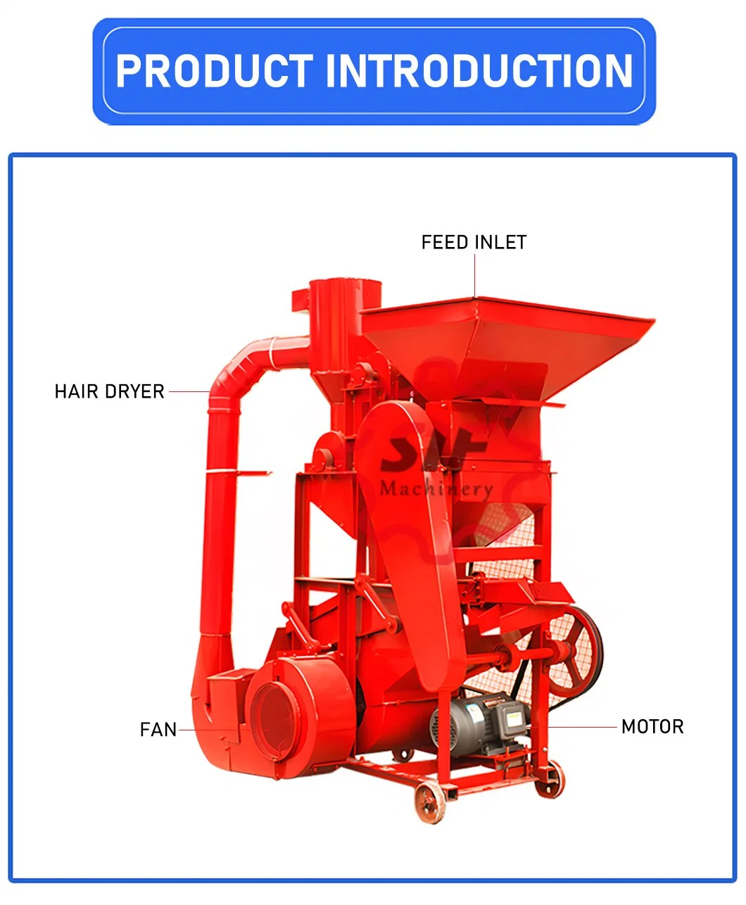 Inicio Use Shellers Anti-brearage máquina de Peluco semillas de cacahuete eléctrico Máquina de cacahuete de la trilladora de la tuerca de la amolado del motor