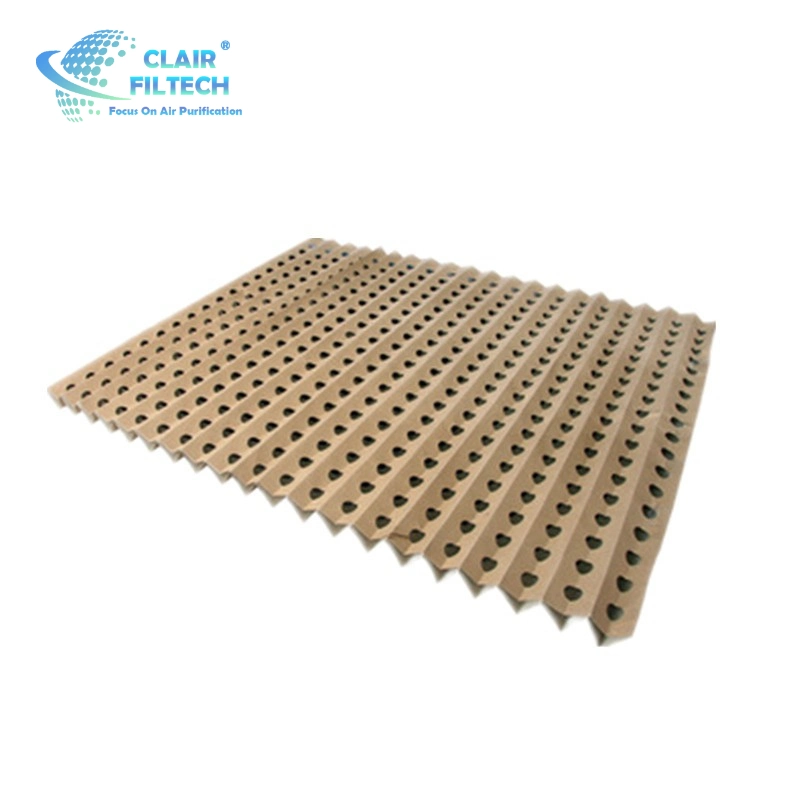 Excellent Double Layer Kraft Paper Pleated Paper Filter White and Brown V Type Dry Kraft Paint Stop for Painting Systems