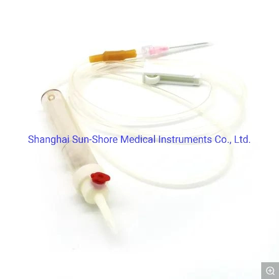 Medical PVC Blood Transfusion Set with Burette for Single Use Blood Transfusion