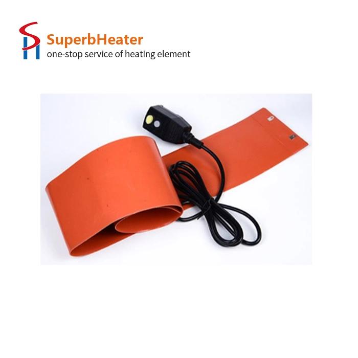 Chauffage de flexible en silicone feuille bande tampon couverture électrique de la tuyauterie de l'élément de chauffage