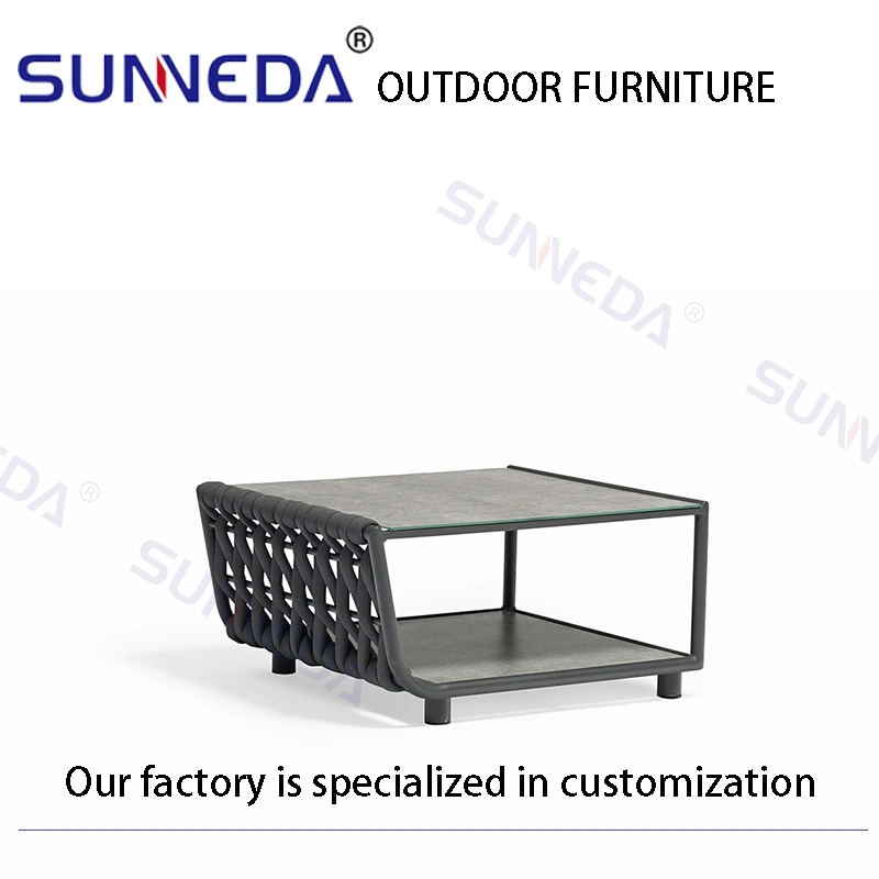 Sectional Aluminium Alloy Metal Frame Webbing Fabric Foam Garden Furniture