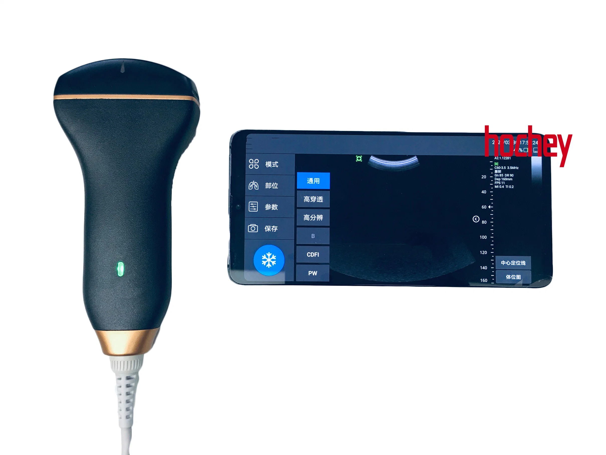 Drahtlose Pocket-Farbdoppler-Ultraschallscanner-Linie Für Das Geburtsherz Des Fetalen Herzens Tragbares medizinisches Gerät mit Ultraschall-Doppler-Betrieb