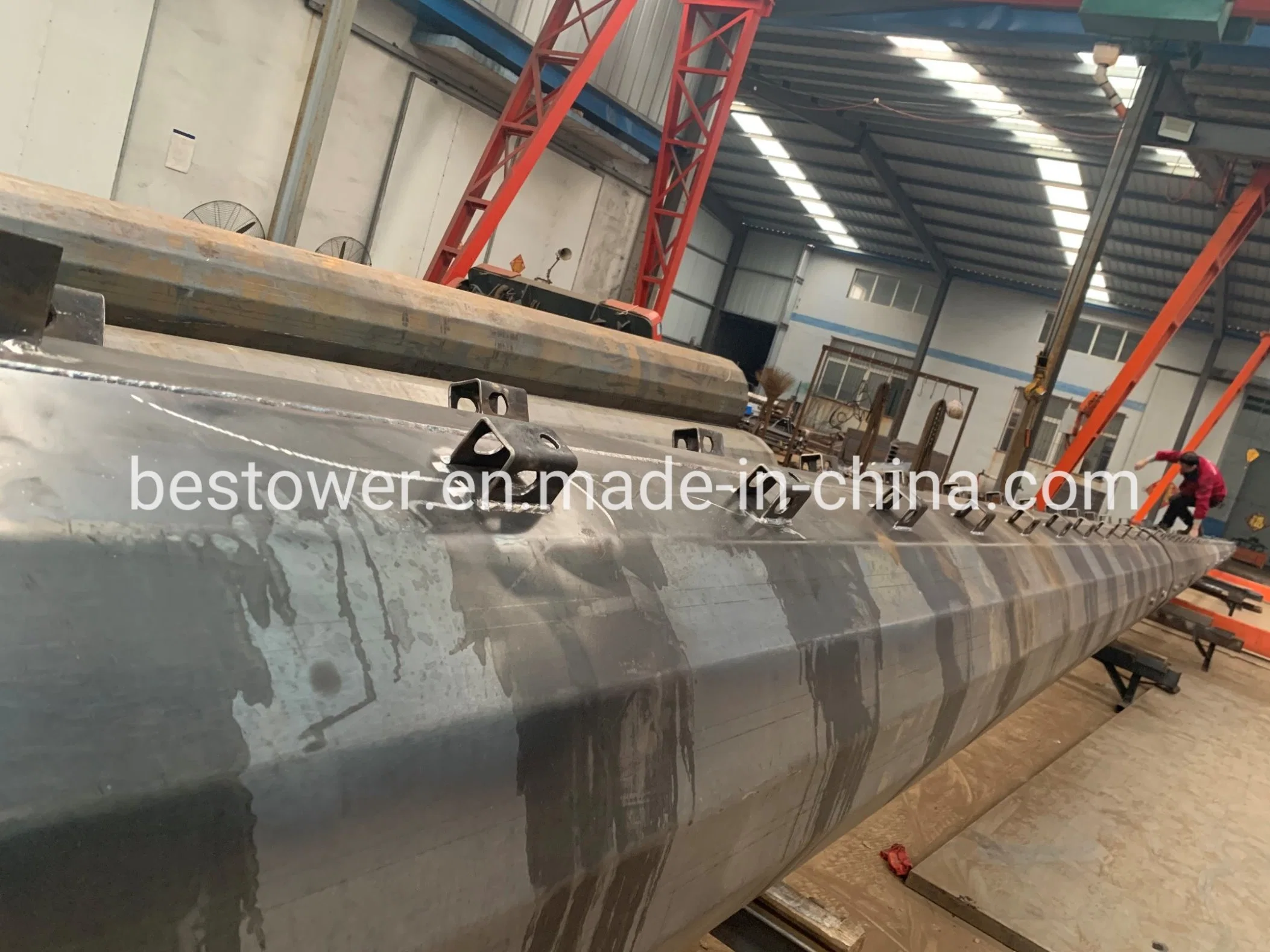 Prefab Galvanized Tubular Steel Structure Monopole Transmission Tower