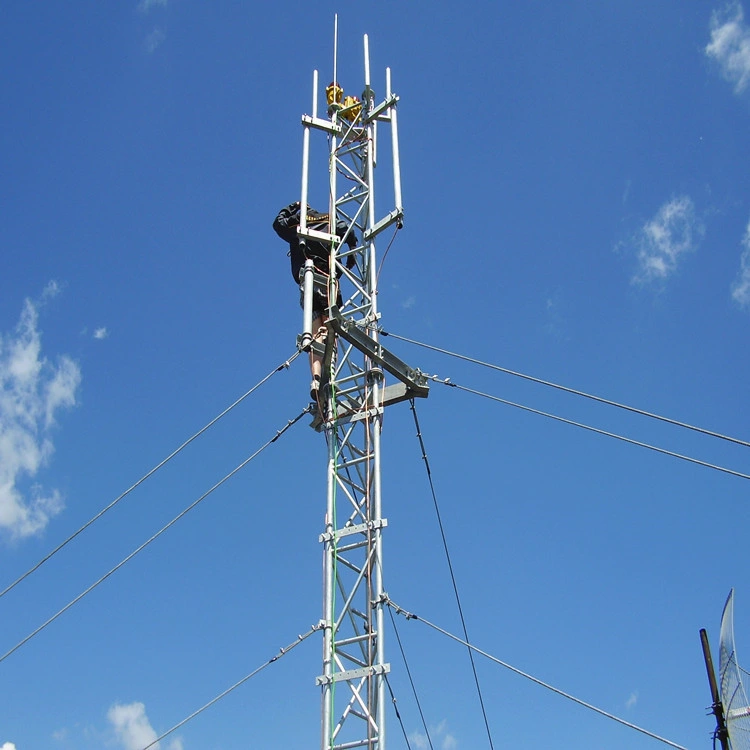 GSM Cell Phone Mobile Antenna Guyed Mast Telecom Tower