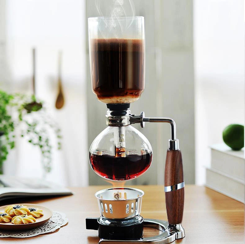 1: Amazon Hot Sale 3 copos Café Syphon Siphon Cafetaria Máquina de café Siphon Espresso em vidro fácil de utilizar