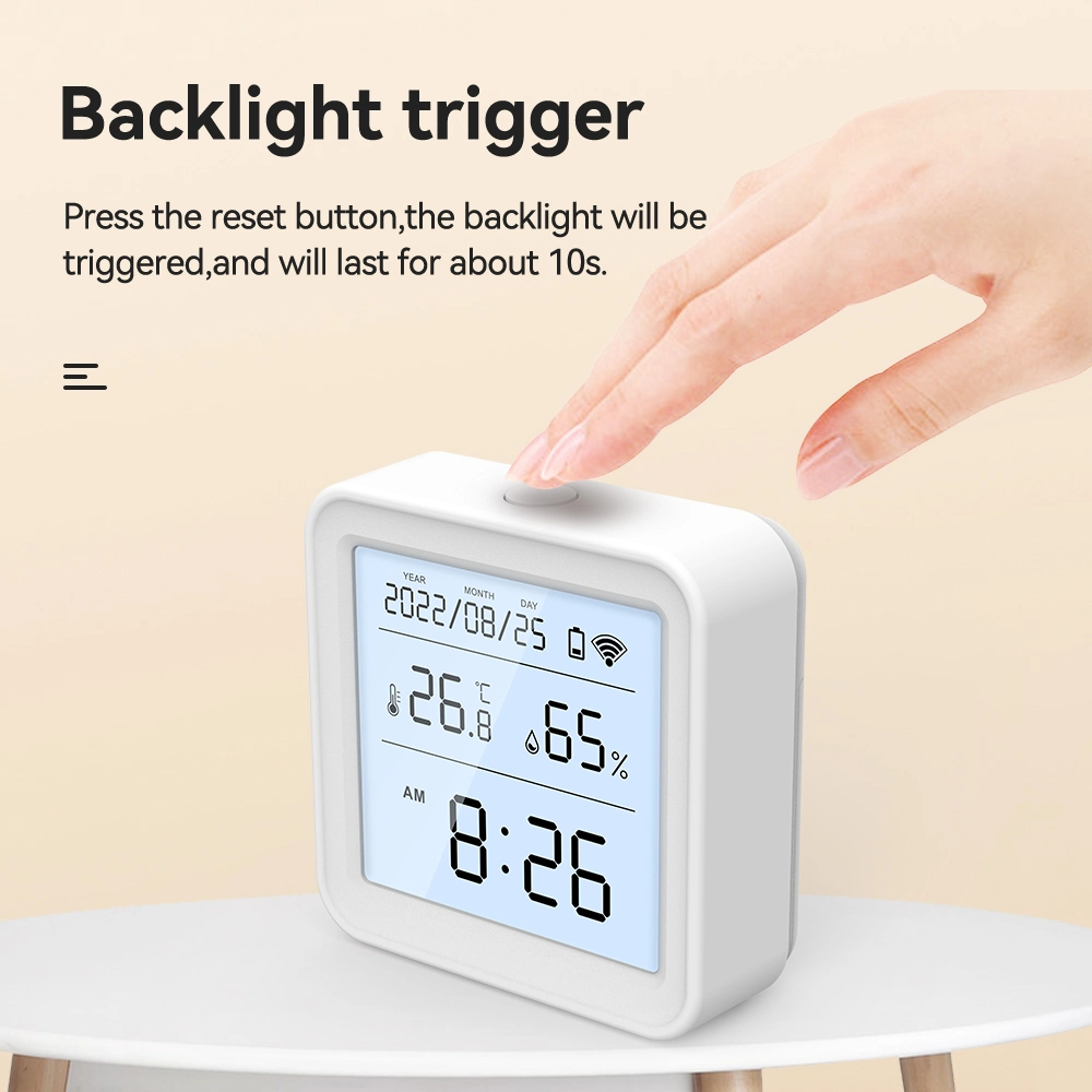 Sensor de humidade da temperatura da abelha inteligente Minco Home com retroiluminação