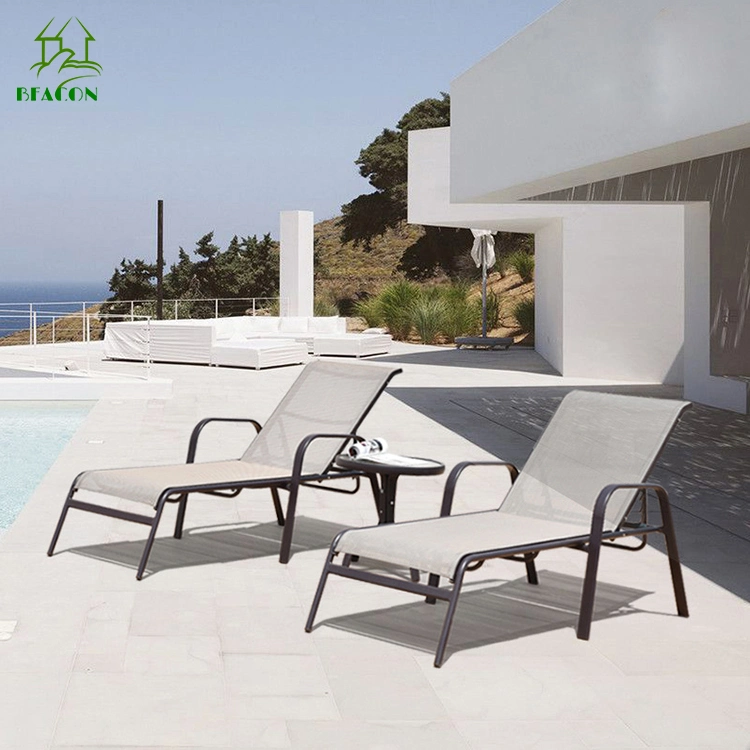 Luxury Outdoor Furniture Poolside Aluminum Upholstery Sun Lounger for Hotel