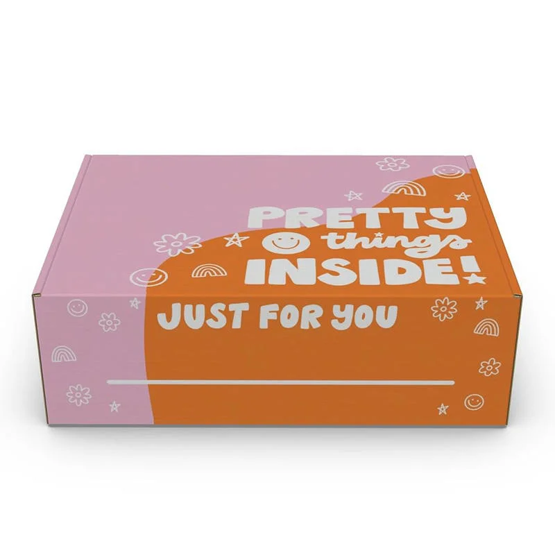 Custom Logo Cardboard Cartons Shipping Mailer Box Pink Cosmetic Set Cosmetics Mailing Skin Care Corrugated Packaging Boxes