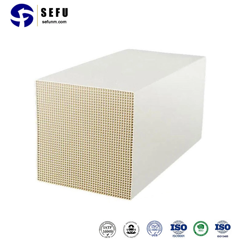 Sefu China Storage Media Fabricante Honeycomb Ceramic Heat Exchange Media Regenerador cerámico de panal para horno industrial