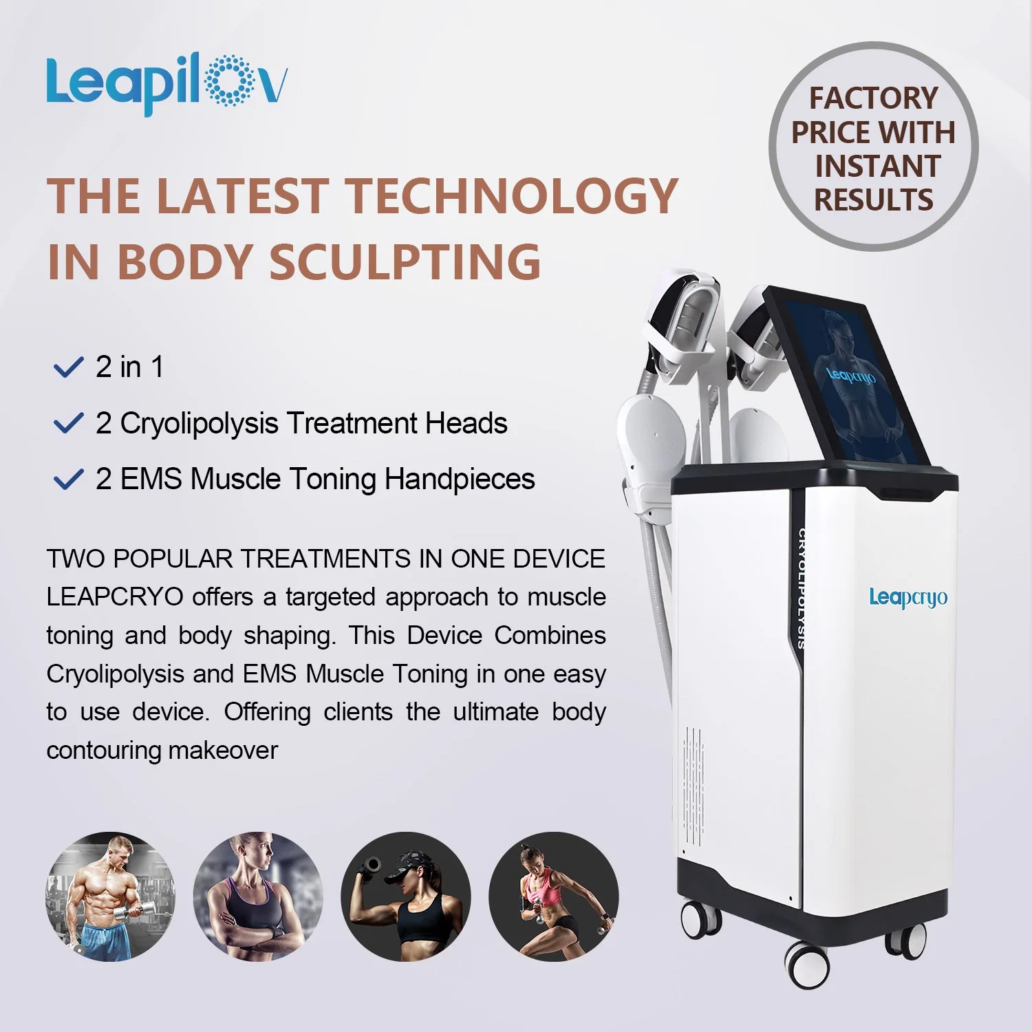 Latest 4D Cryolipolysis EMS Therapy Machine with Electromagnetic Stimulation for Body Slimming