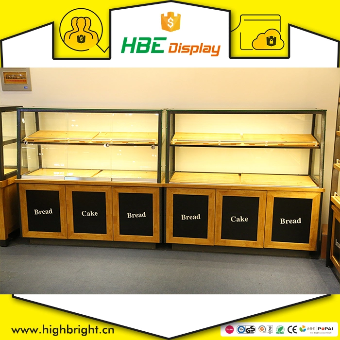 Customized Commercial Wood Bakery Display Stand Rack