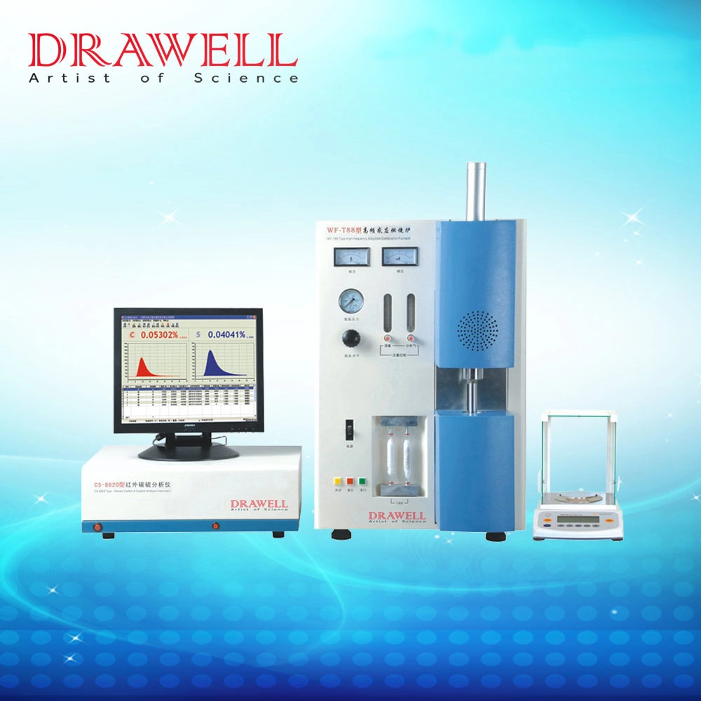 Dw-CS-8820 Drawell Venda quente de infravermelhos de alta frequência Analisador de enxofre de carbono carbono equipamento de análise de enxofre