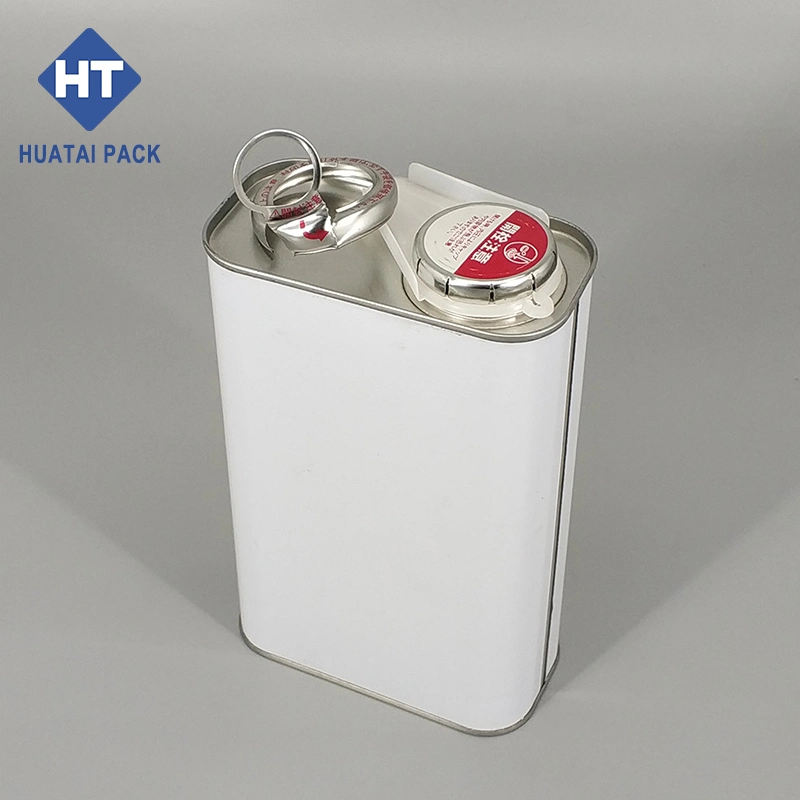 Customized Cheap Rectangular F-Style 1L Square Metal Tin Olive Oil Cans Used for Petrol Oil Chemicals, Manufacturer Sales