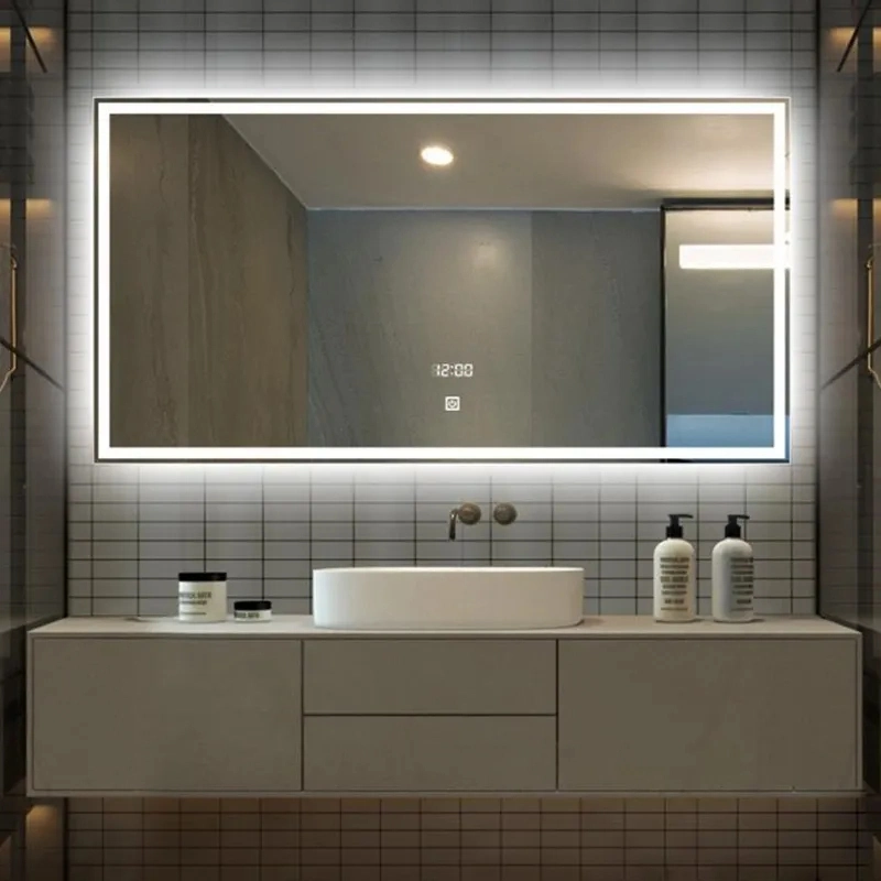 Gran pared rectangular Vanity Anti-niebla iluminado Smart Baño Luz LED Moderno