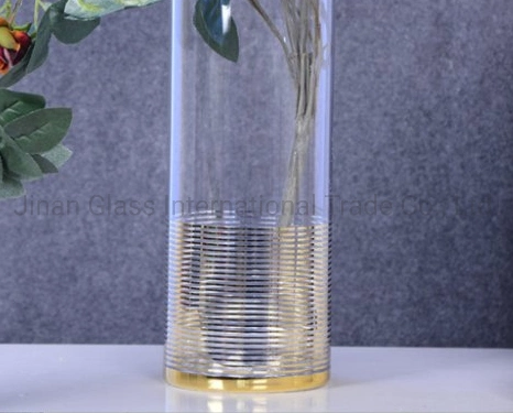 Moderna simple Electroplated vaso de vidrio ensobradora creativa de tubo recto de flores