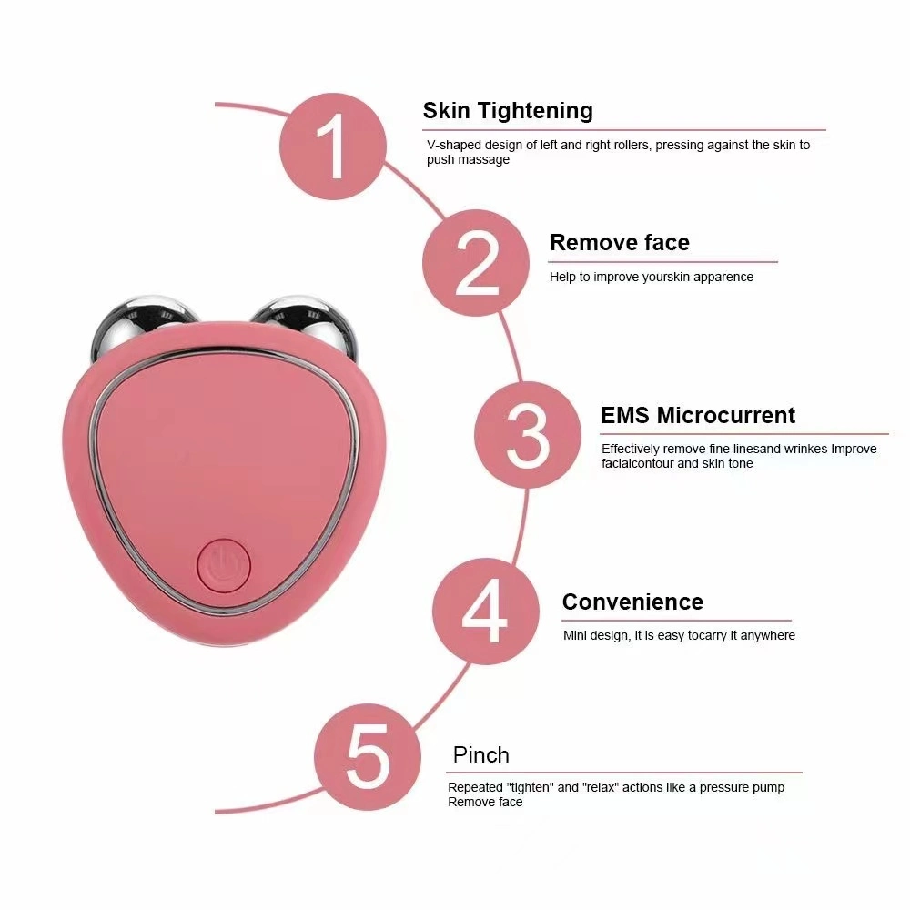 EMS Facial Lifting Microcurrent Roller Face Massager Skin Anti Wrinkle Aging Massage Micro Current Face Slimming Roller Machine