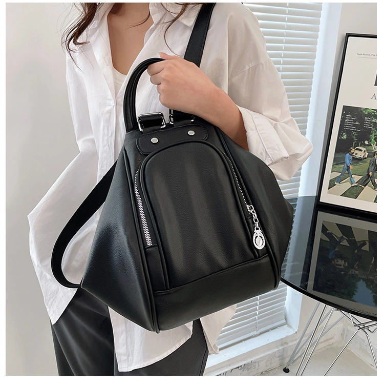 New Leisure Soft Women's Fashion PU Solid Color Ladies Designer Laptop Mini Middle Capacity Travelling Student School Outdoor Shopping Lady Replicas Backpack