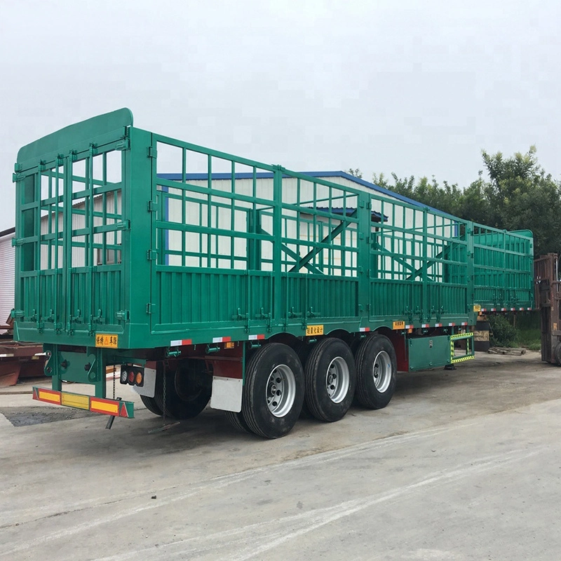 50t 60t Heavy Load Capacity Fence Type Dropside Bulk Cargo Transport Semi Trailer