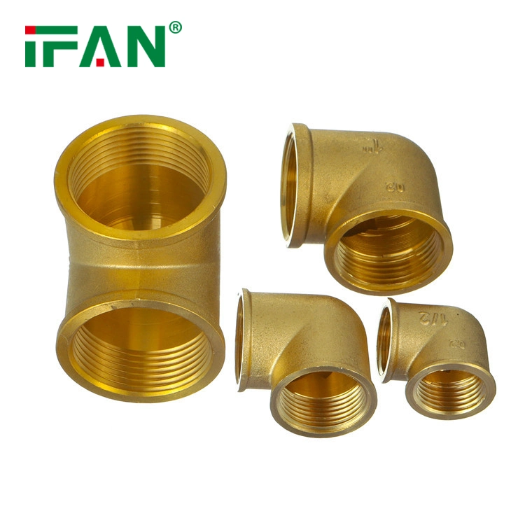 Ifan Supplier Plumbing Fitting Full Size Raccord 90 Degree Elbow Brass Fittings