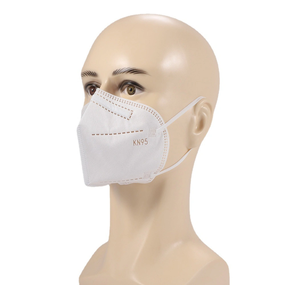 White in Stock KN95 Masks Non-Woven Disposable Folding Face Mask Fabric Dustproof Windproof Respirator for Outdoor