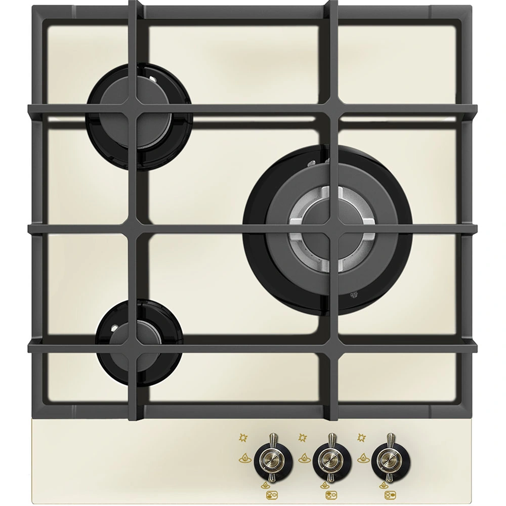 Front Knob Control 3 Burners Gas Stove with Integrated Pan Support