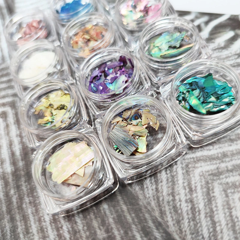 12 Colors 3D Irregular Nail Art Abalone Seashell Slices Colorful Flakes Mermaid Nail Sequins