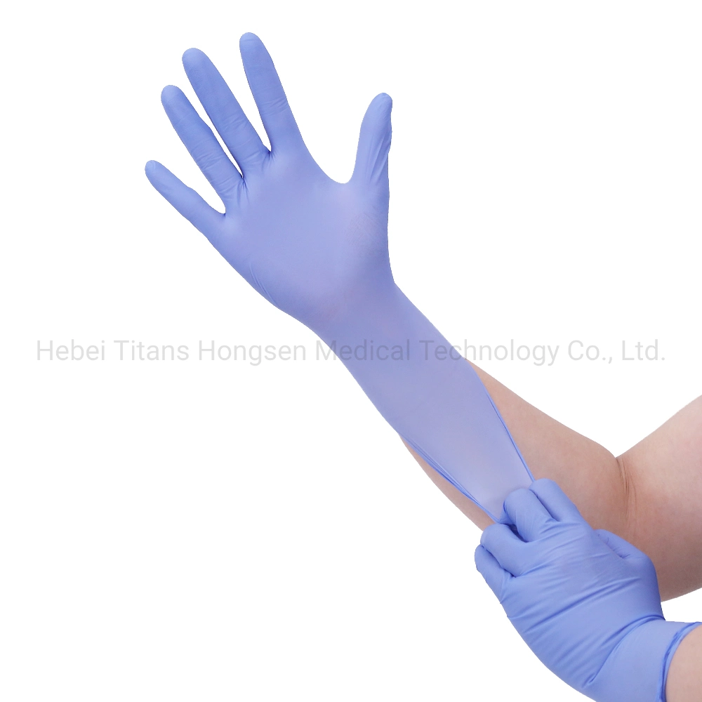 Titanfine Professional Manufacturer Blue Nitrile Disposable Gloves Powder Free