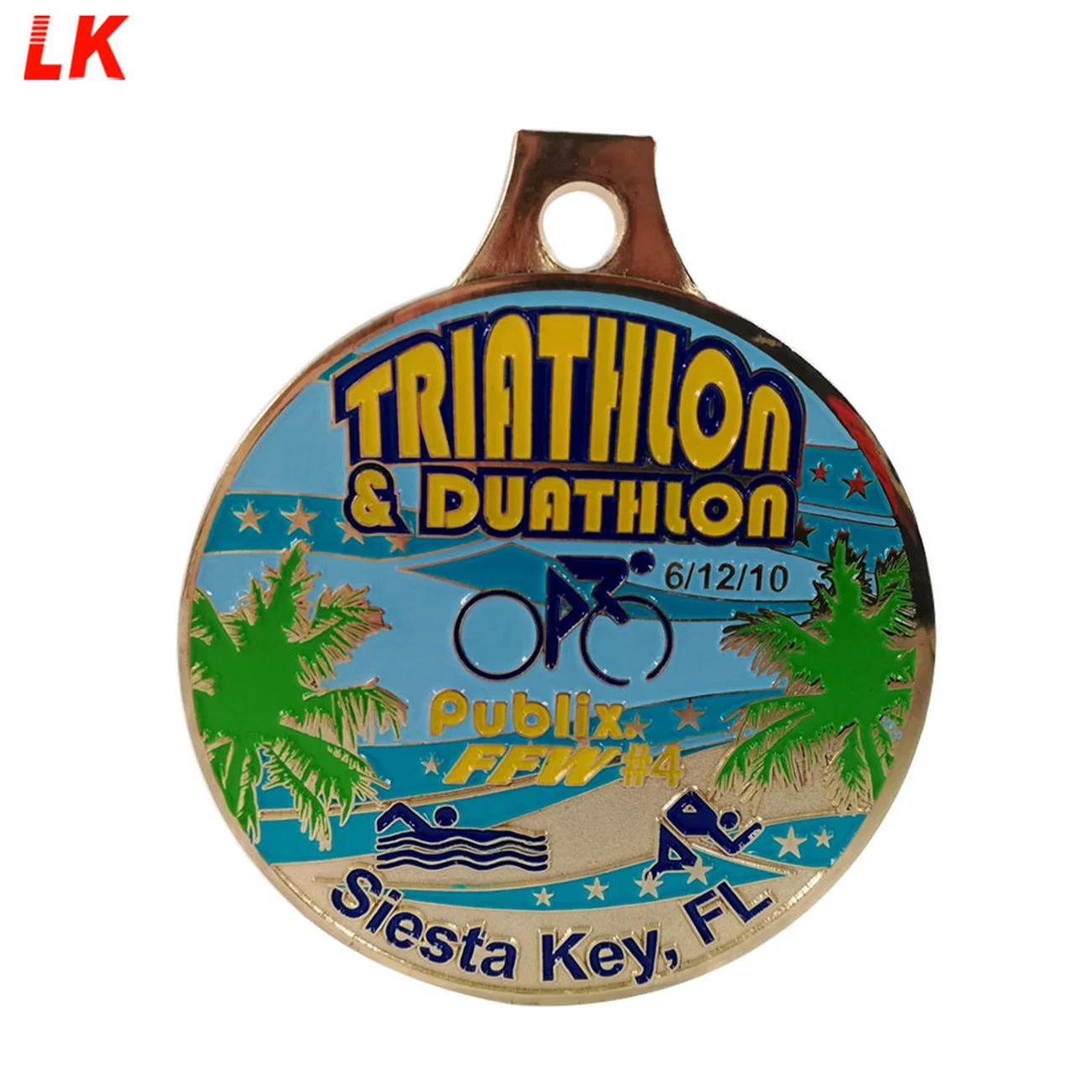 Wholesale Custom Gold Silver Bronze Participation Swimming Club Medals