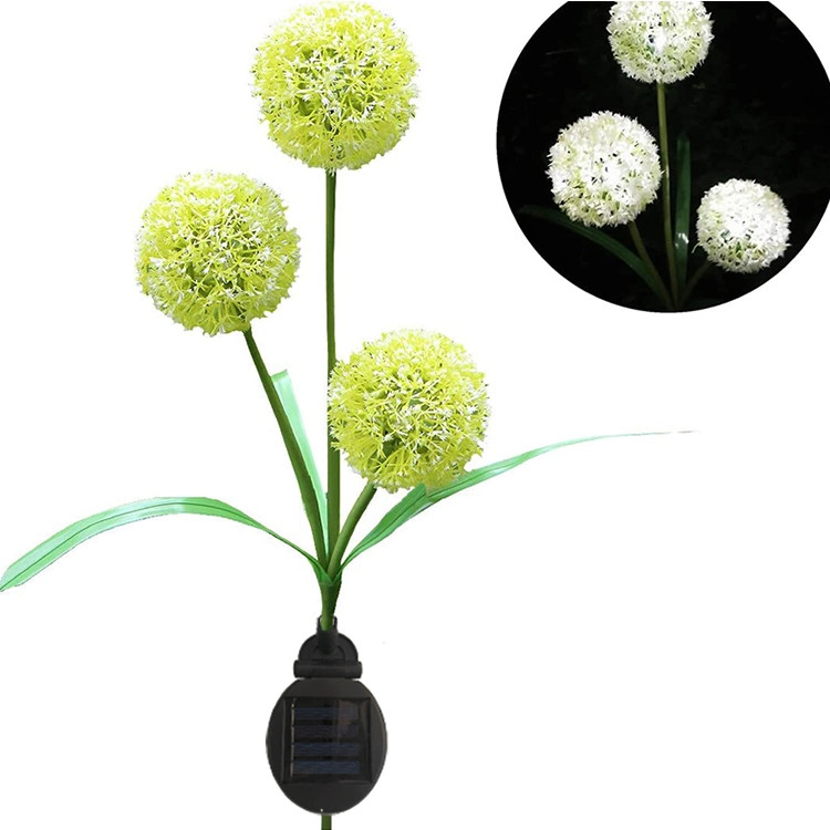 أمازون Popular LED في الهواء الطلق حديقة شمسية ضوء الديكور منظر طبيعي ضوء 3 Solar Sunflower Rose Lily Chrysanthemum Light