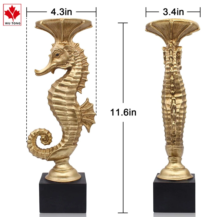 Seahorse Candle Holders for Candles Resin Antique Style Modern Decorative Candlestick for Beach Theme Party