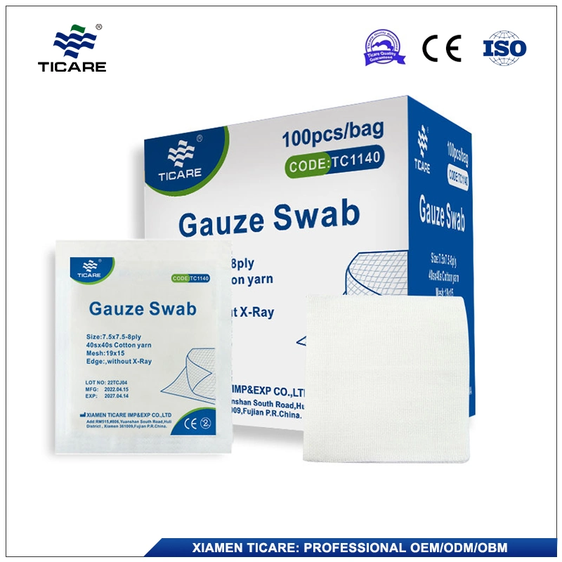 Customized 4-16 Ply Non Sterile Gauze Swab of 100 Per Pack