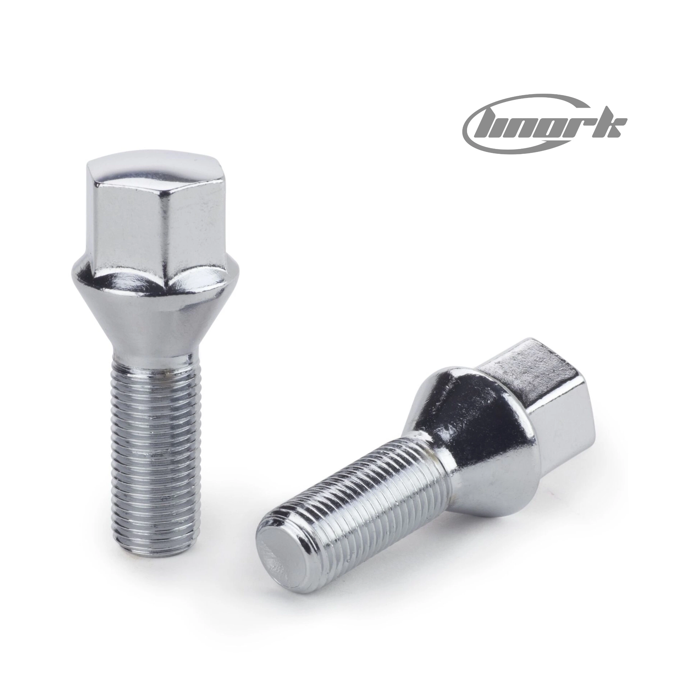 Piezas para automóvil M12X1.25 tornillo de lengüeta de rueda de bloqueo cromado 28mm vástago Longitud