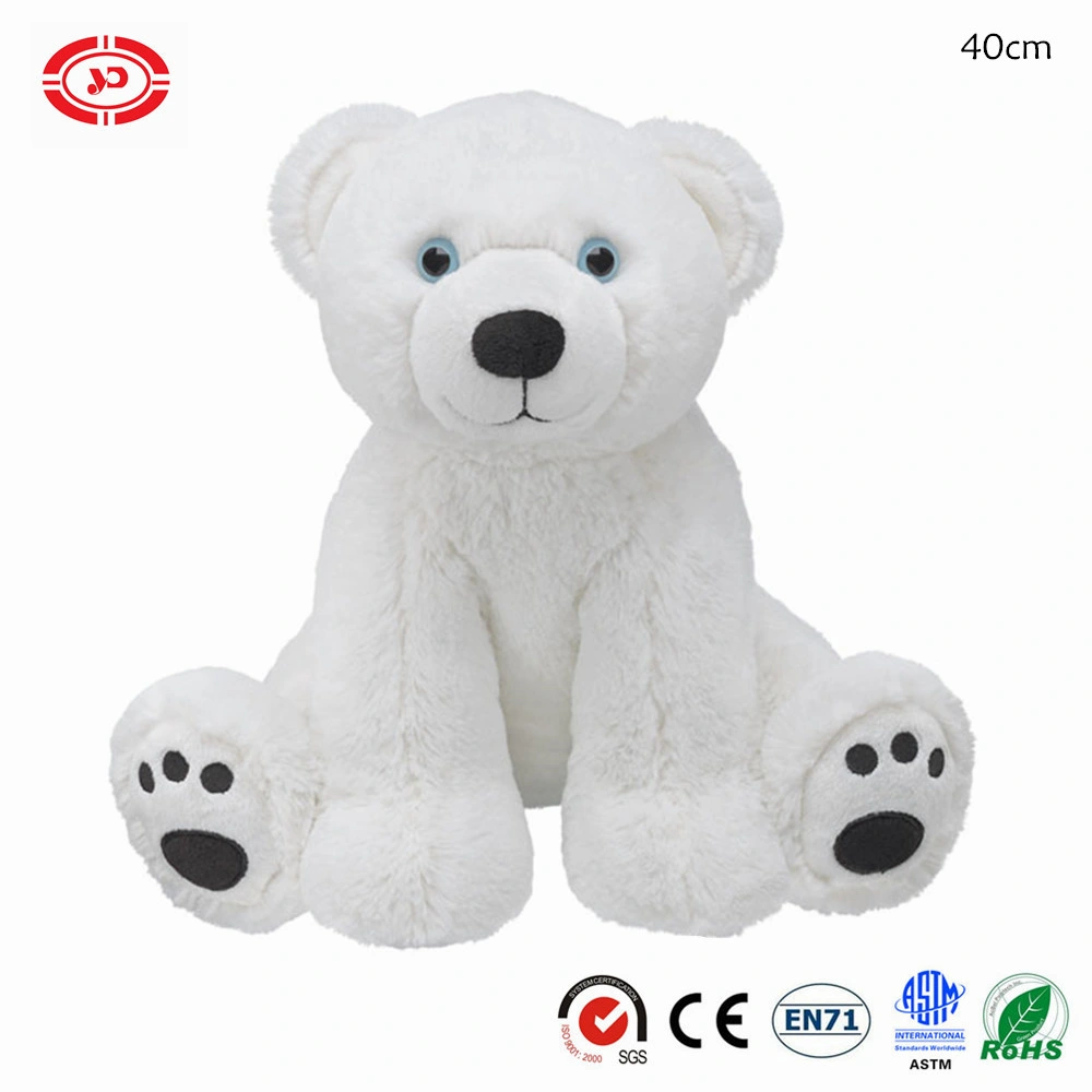 Tissu imprimé de Noël en peluche Animal assis Doux Jouet Ours en peluche