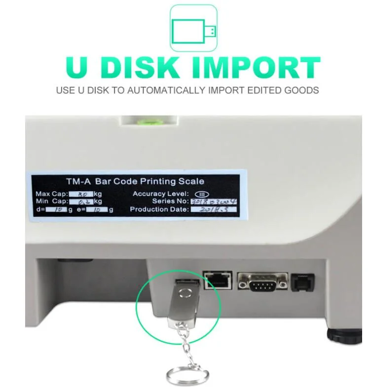 2018 Mold OIML Certificated TM-a Series Barcode Label Printing Scale 30kg