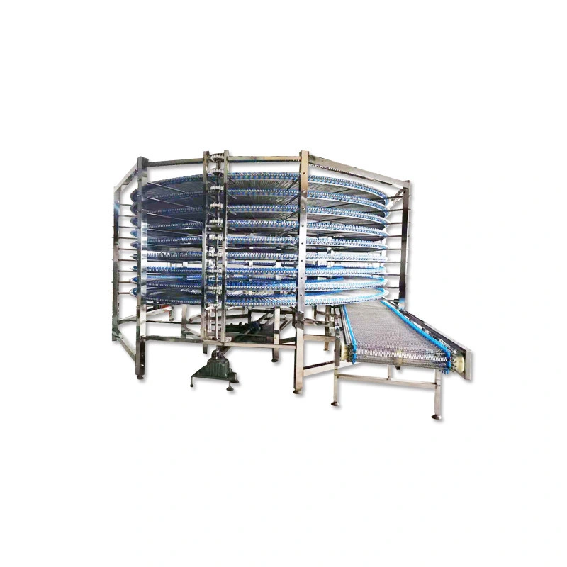 Stainless Steel Spiral Tower Bakery Conveyor Belt Cooling Tower Conveyor Pizza Cooling Tower Cake Conveying and Cooling Equipment Cookie Conveyor Cooling Tower