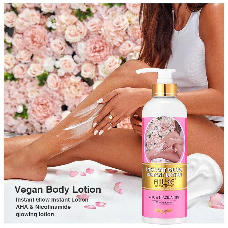 Instant Glow Instant Lotion Ailke Organic Aha & Nicotinamide Vegan Glowing Moisturizing Body Lotion