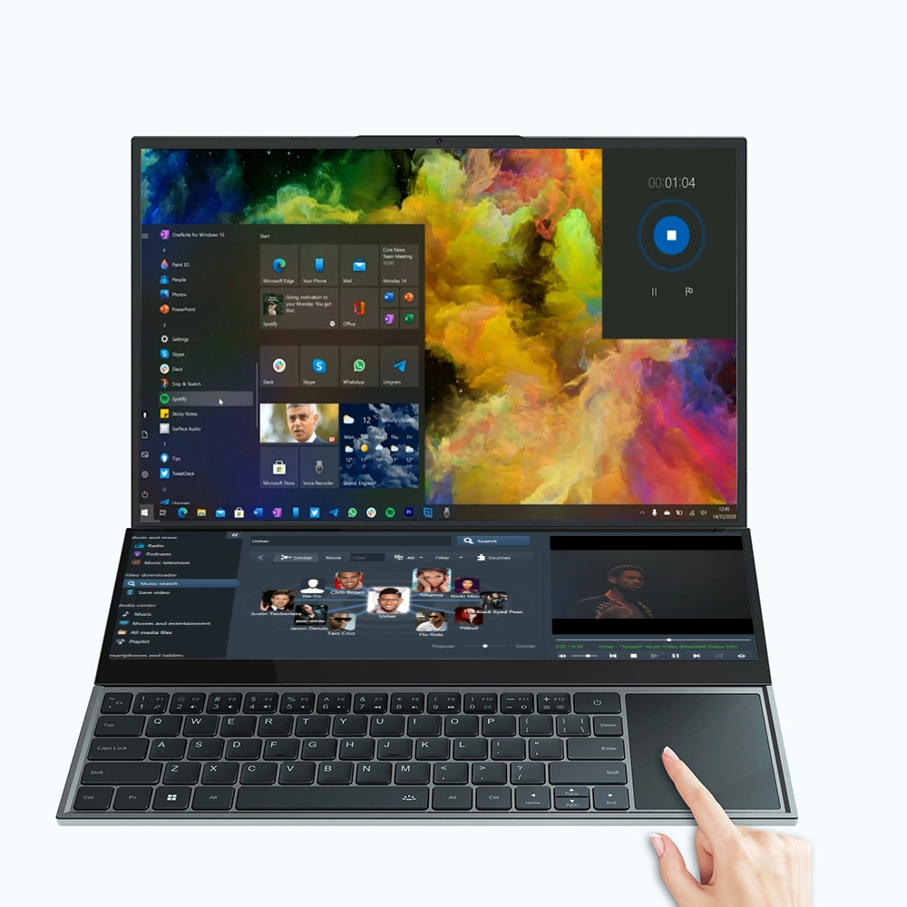 Nuevo portátil original de 14 pulgadas + 16 pulgadas con monitor doble Computadora 16GB RAM Win 11 PRO Zbook PRO Ux582 Intel Ordenador portátil de doble pantalla táctil de generación i7 10th