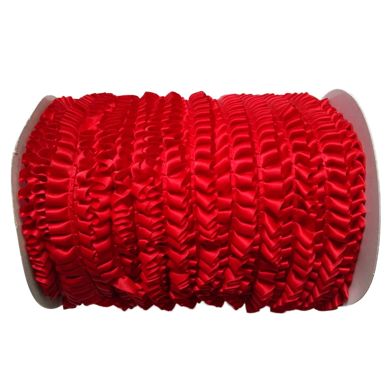 New Colored Pleated Satin Ribbon for Fashion Clothing