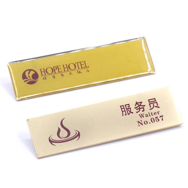 المصنع مخصص المصنع المصنع النيكل Plated Metal Alloy Name Badge الصانع موظف مخصص مخصص لشركة، يحمل شعار المؤسسة الناعم المينا، ويخصص لشعار السلامة لوحة الاسم