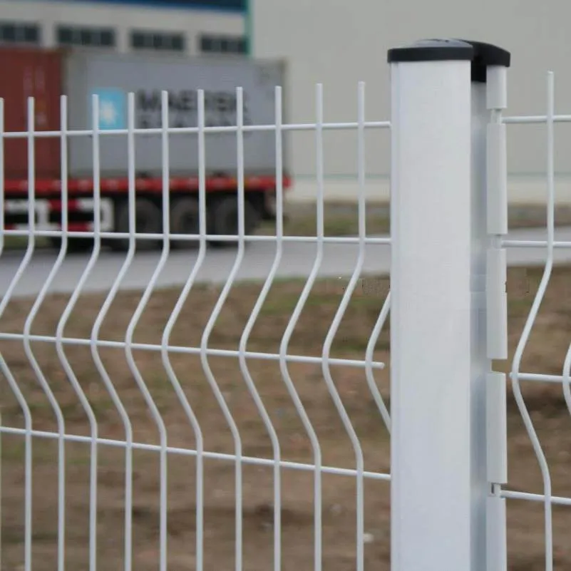 White Galvanized Welded Wire Mesh Fence Self-Lock V Curved Anti-Climb Metal Fence